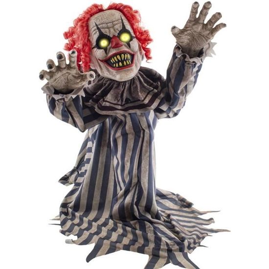 Clown Effrayant Sauteur Animee Article Volumineux Soumis A Tarification Chronopost Bleu Decoration De Fete Halloween Cdiscount Jeux Jouets