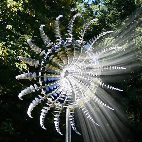 Moulin à Vent Métal Fait Main | Sculpture De Batteur Steampunk | Décoration De Jardin, Terrasse, Extérieur | 32 Cm