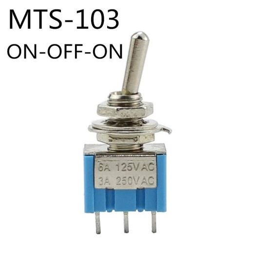 Interrupteur à Bascule DPDT (ON)Momentané/OFF/(ON) Momentané