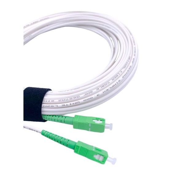 Cordon Fibre Optique 10M SC-APC Vers SC-APC Orange - Compatible SFR Bouygues Orange