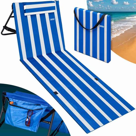 Sièges Bateau Vintage Frabill Bleu/Blanc Rayé – Pliables Et Rembourrés – Gradin Stade