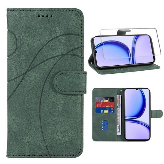 2 Pack Noir Verre trempé+ Pour Samsung Galaxy A24 4G-A25 5G 6.5 , Housse  Etui Magnétique Flip en Cuir PU avec de Cartes - Noir - Cdiscount  Informatique