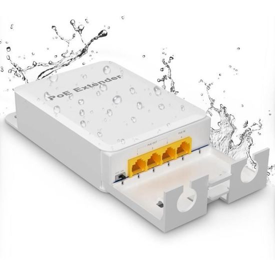NICGIGA Extender PoE Gigabit extérieur 1 entrée 3 Sorties, 4 Port PoE ...