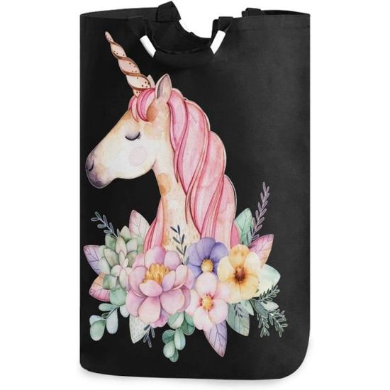 Panier à Linge Pliable Licorne étanche - Grand Format (40x50cm), Rangement Jouets, Vêtements, Chambre Enfant