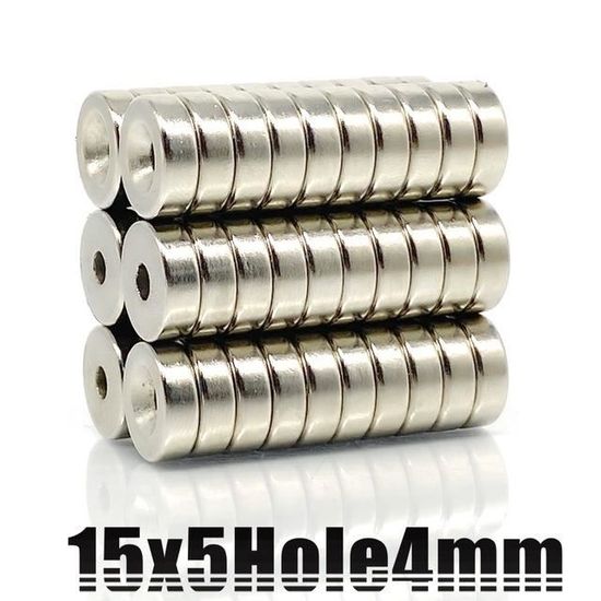 20 Aimants Puissants N52 15x3mm Percés – Aimants Néodyme Rond Avec Trou, Force Maximale, Pour Bricolage, Cuisine, Outils, Tableau Magnétique