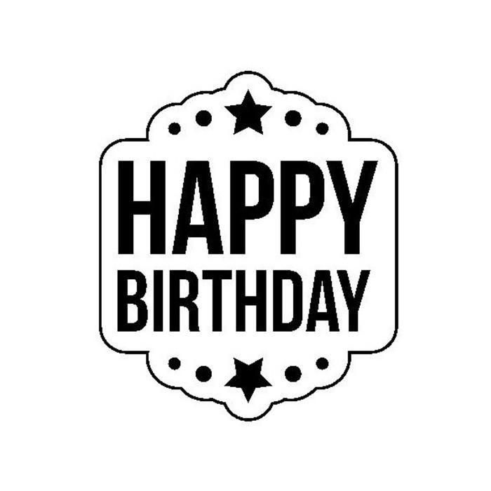 Tampon pour scrapbooking - -HAPPY BIRTHDAY- avec son bloc acrylique