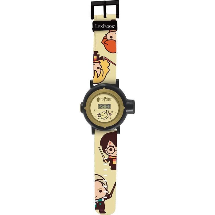 Montre Bracelet Ajustable écran Digital avec 20 Projections de l'univers Harry Potter-pour Enfant-Noir et Doré, DMW050HP