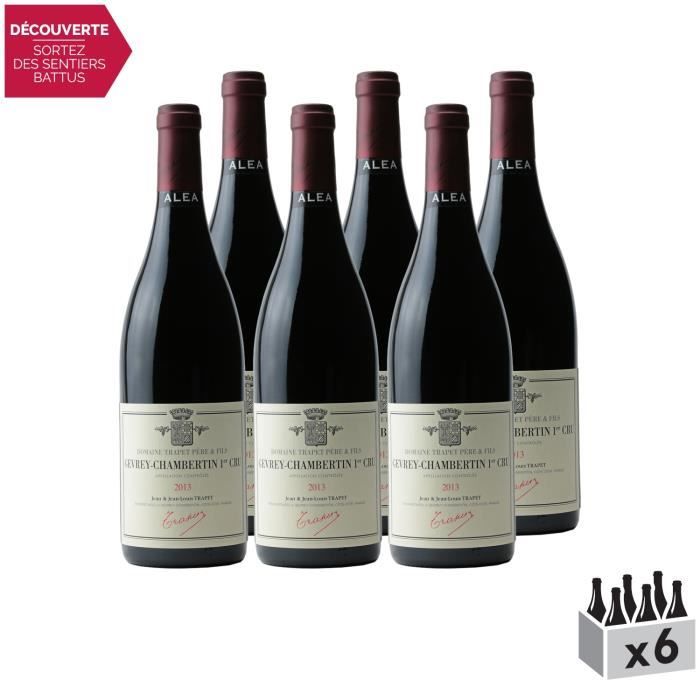 Gevrey-Chambertin 1er Cru Aléa Rouge 2013 - Lot de 6x75cl - Domaine Trapet - Vin AOC Rouge de Bourgogne - Cépage Pinot Noir