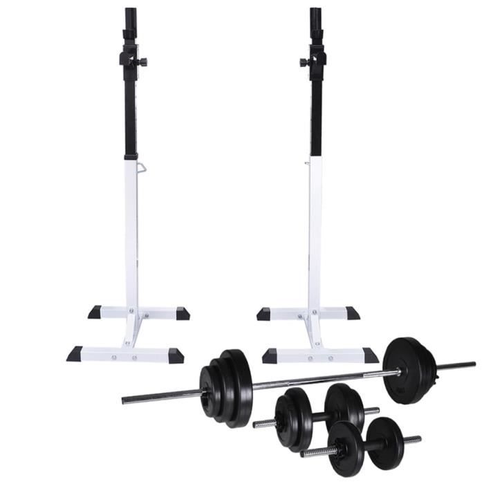 Support d'haltères avec jeu d'haltères et de poids 30,5 kg-DIN