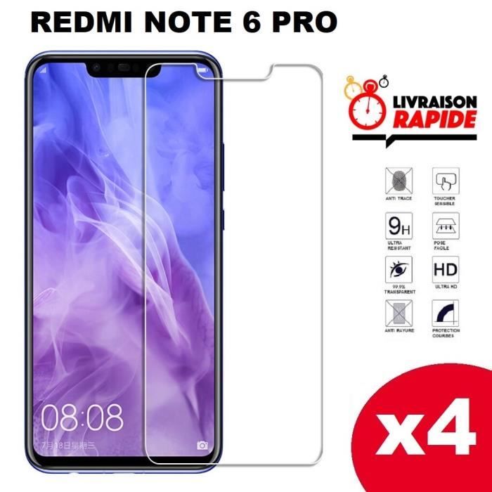 protege ecran verre trempe redmi note 6 pro