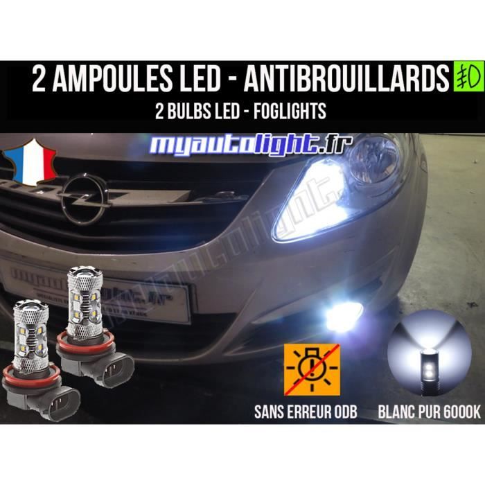 Ampoules Leds antibrouillards pour OPEL CORSA D