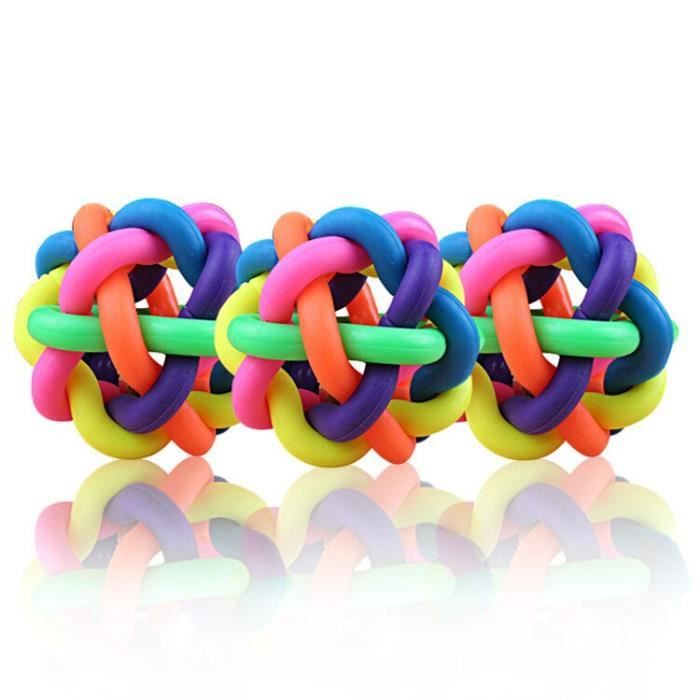 Jouets de Puzzl de boule en caoutchouc de couleur molaire de produits de chat pour animaux de compagn - Type: Colorful-S 4CM -AX2984
