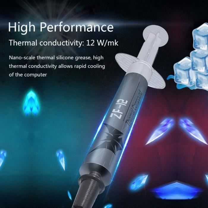 Ventilation - Refroidissement,ZF 12 12 W-mk haute Performance pâte à graisse conductrice thermique AMD processeur Intel - Type 4g