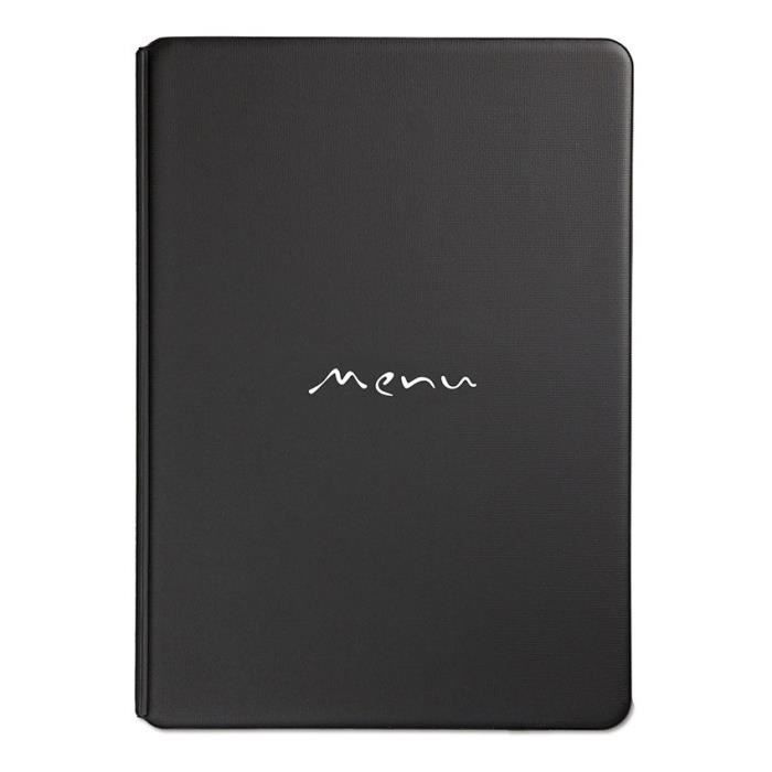 Protège-menu restaurant A4 noir Toscana -Menu- manuscrit 6 + 2 (14 vues totales) Noir