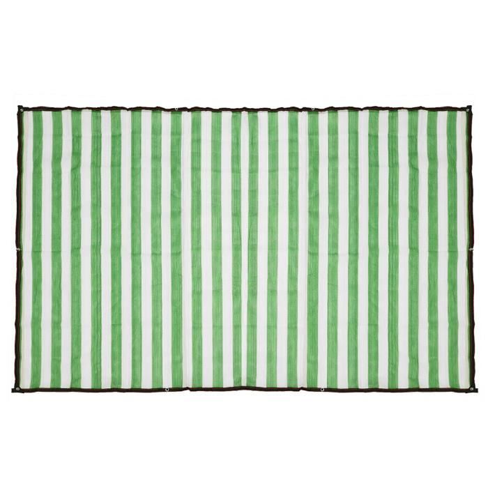 Voile d'ombrage 3x4m HDPE Anti-UV 90% - Vert + Blanc