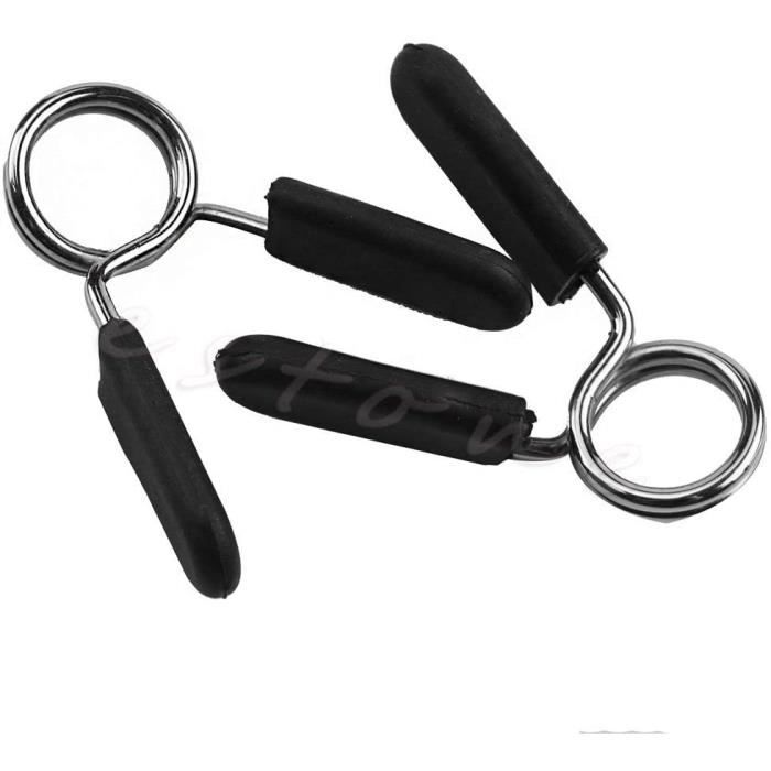 shizuhatagayama 2 pièces 25 mm barbell gym poids barre dhaltères verrouillage pince à ressort col clips argent et noir 599