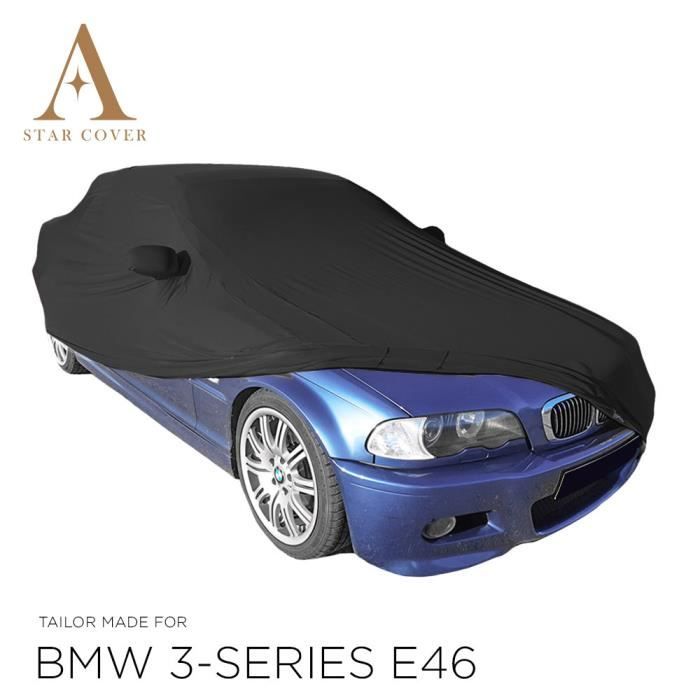 BMW 3-SERIES (E46) BÂCHE DE PROTECTION INTÉRIEUR AVEC POCHES RÉTROVISEURS NOIR NOUVEAUX COUVERTURE DE VOITURE