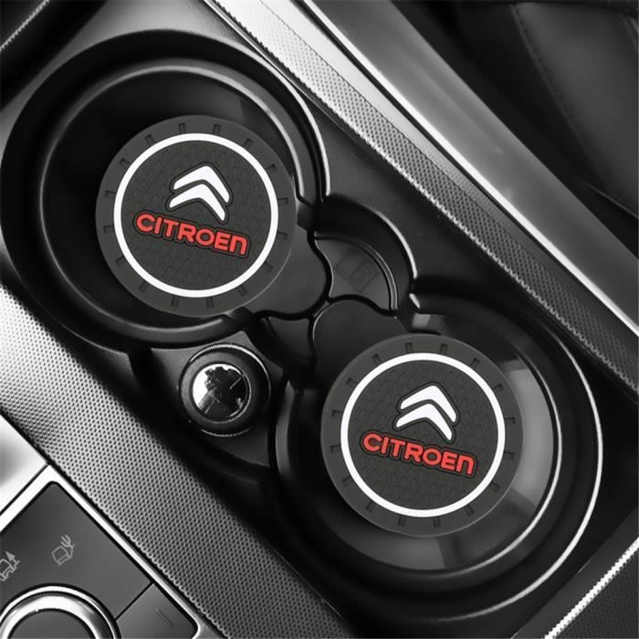Accessoires auto intérieurs,Tapis antidérapant pour gobelet d'eau de voiture, 2 pièces, pour citroën C1 C2 C3 C4 C5 C6 C8 C4L DS3