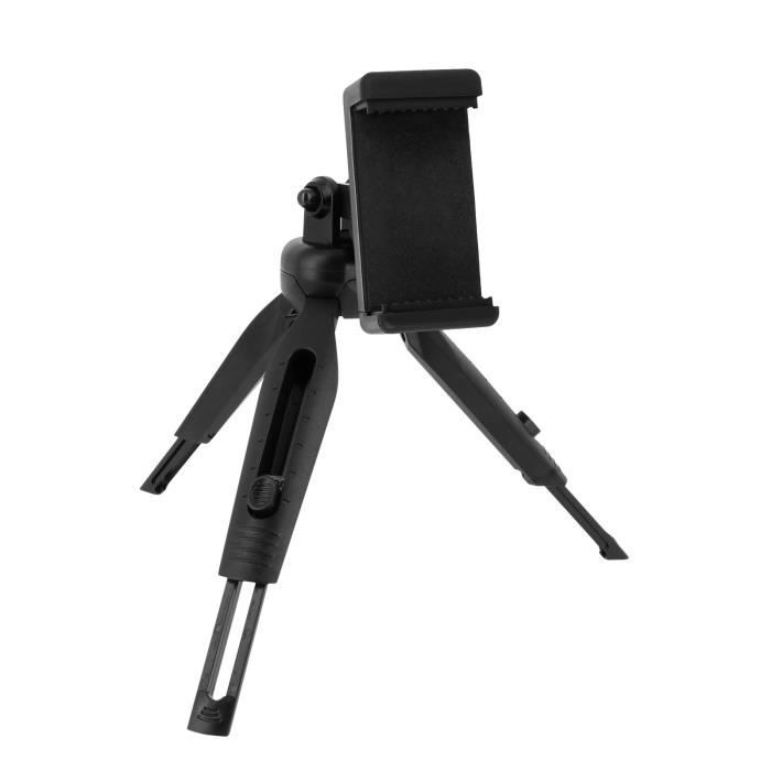 Mini Trépied Smartphone Mode Portrait et Paysage Multifonctions Compact Noir