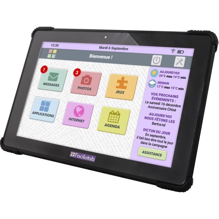 FACILOTAB Tablette tactile L Onyx - 10,1- HD - Android 7 - 32 Go - WiFi / 4G - Structure renforcée