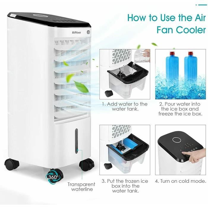 MVPower 3-en-1 rafraîchisseur d'air ventilateur humidificateur d'air 3.5L télécommande