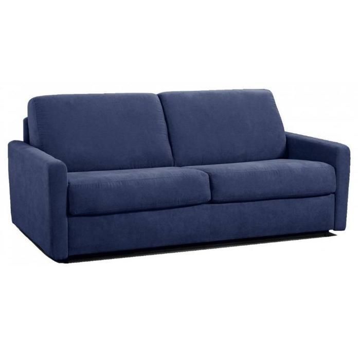 Canapé convertible EXPRESS 3 places en tissu tweed bleu marine - Couchage 140cm - Epaisseur matelas 18cm - ECLIPSE