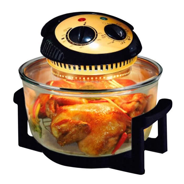 Four Halogène Multifonctions Cyclonique Friteuse Electrique( Noir , Premium 12 Litre , 1200 W, )