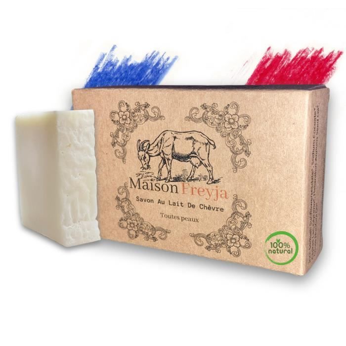 Savon lait de chèvre frais neutre saponifié à froid de Fabrication artisanal made in France