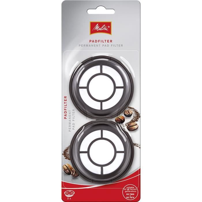 Melitta 2 Dosettes Permanentes Rechargeables, Adapté aux Machines Senseo, Noir
