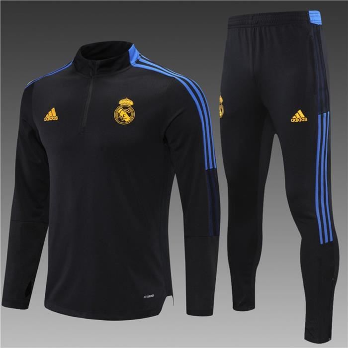 Maillot Foot Adidas Real Madrid 2021 2022 Survêtements Foot Homme Enfants Nouveau - Noir