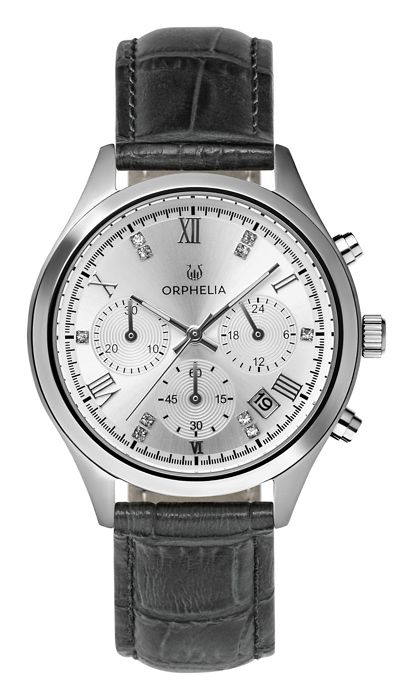ORPHELIA - Montre Femmes - Quartz - Chronographe - Bracelet en Cuir - Gris - OR31802