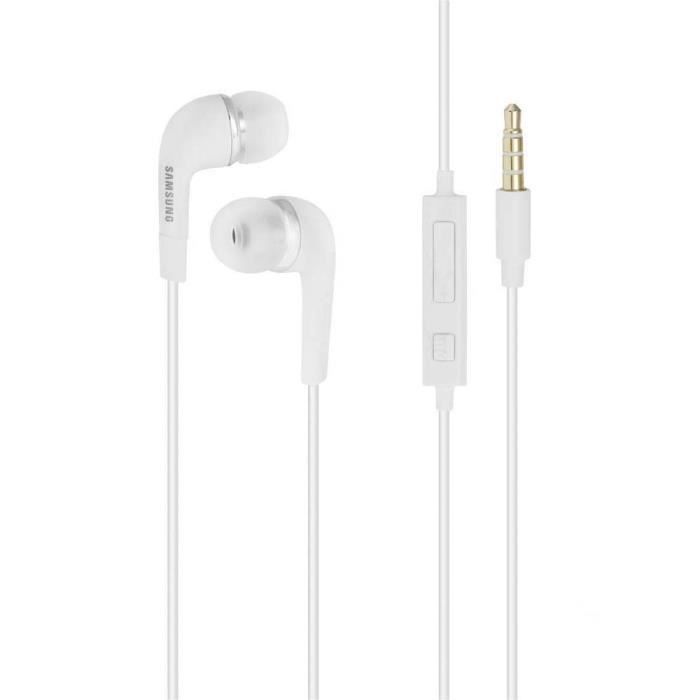 Ecouteurs Casque Intra-Auriculaires Kit piéton Mains Libres d'origine EHS64AVFWE Blanc pour Samsung Galaxy A20e