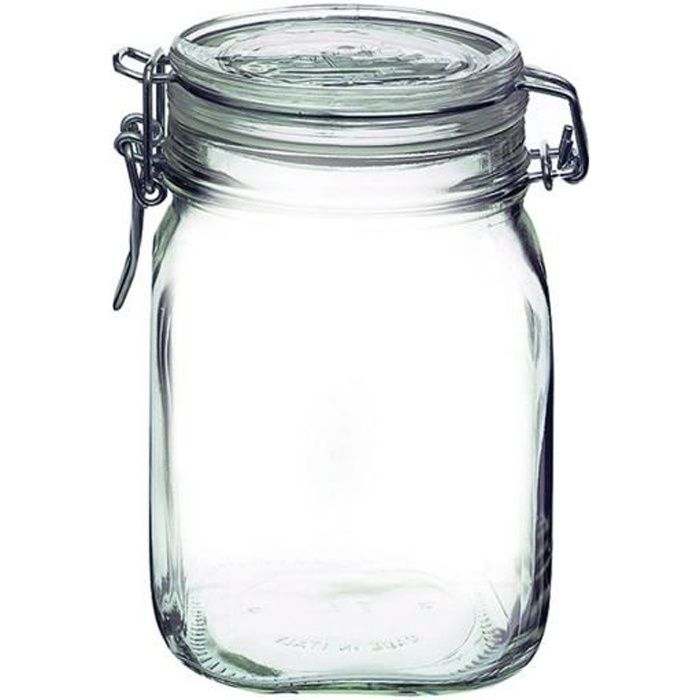 Lot de 6 Bocaux hermétiques carrés en verre Fido - 2 L