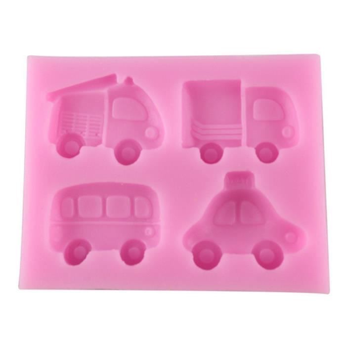 Voiture Taxi Shuttle Bus Camion en silicone en forme Madeleine Chocolat Pudding Fondant Moule à gâteau gâteau Décoration DIY