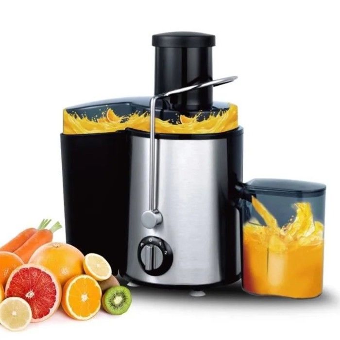 Centrifugeuse de fruit - Extracteur de jus - Fruits et Légumes - 2 Vitesses - Bouche 65 mm -Design Anti-goutte Argent - Nobrand