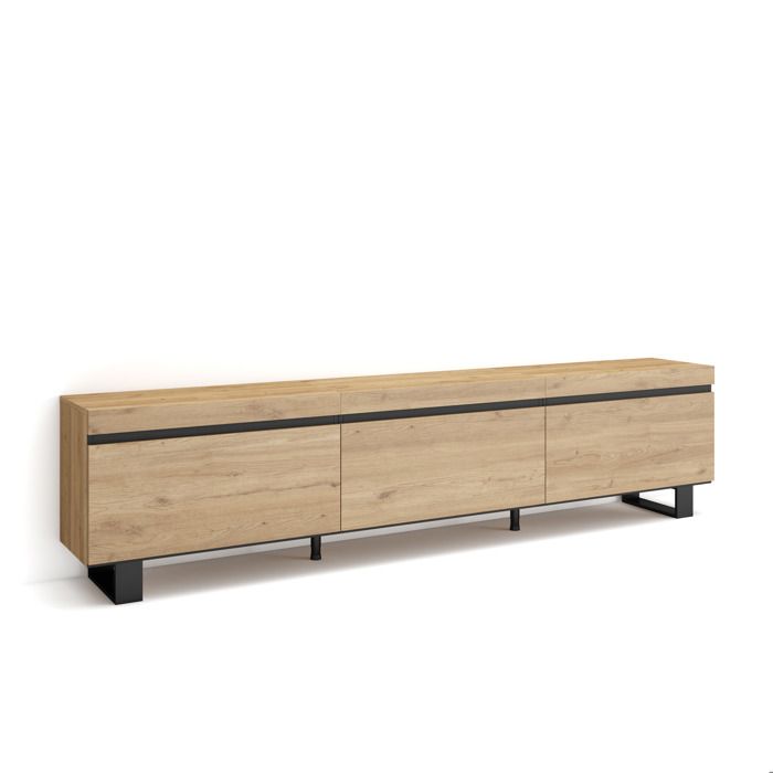 Meuble TV Banc Télé 240x35x57 cm Design industriel Chêne RF3599 Meuble TV Banc Télé 240x35x57 cm Design industriel Chêne RF3599