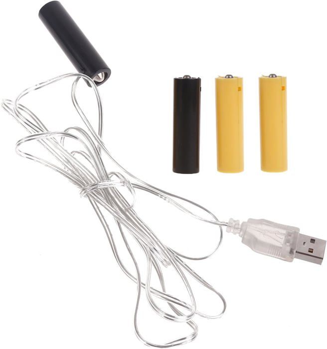 Éliminateur De Piles AAA - Adaptateur USB Pour Remplacer Les Piles 4,5V/3V - Pour Bougies LED, Jouets, Décorations De Noël (Câble 3m)