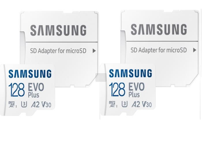 2PCS Micro SD Samsung EVO Plus Carte mémoire MB MC128SAEU 160Mb/ A2 / Vidéo Class V30 / UHS I U3 / Class10 microSDXC + adaptateur SD - vue 2