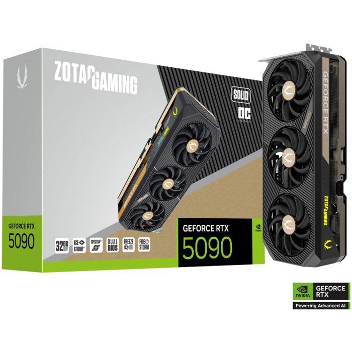 ZOTAC - Carte graphique gaming - NVIDIA GeForce RTX 5090 Solid OC - ZT-B50900J-10P - 32Go