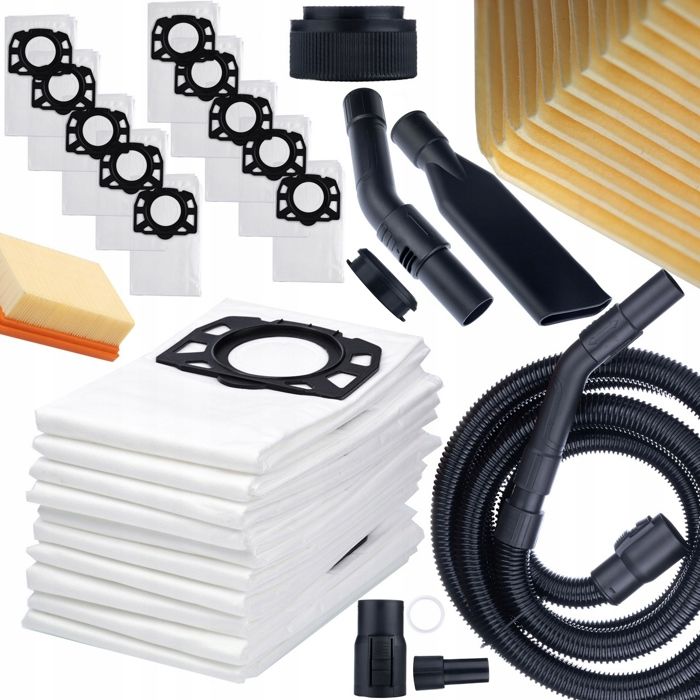 Lot de 12 Sacs de Filtre Sacs d'aspirateur pour Karcher WD4 WD5 WD6 MV4 MV5 MV6, Pièces de Rechange Kit d'accessoires NPTERBL