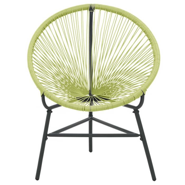 SWEETY Chaise de jardin Acapulco Résine tressée Vert - anticorrosion - 6.2kg CJ374