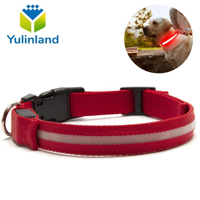 Comparer les prix de LED Collier Lumineux pour Chiens, Rechargeable et Etanche, Réglable, avec 3 Modes d'éclairage, pour Moyens Chiens(Rouge-M)
