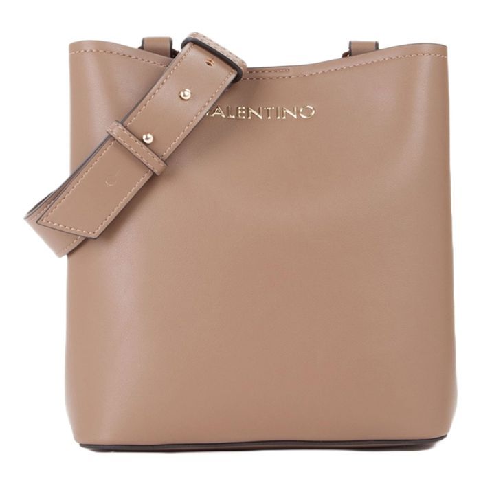 Sac VALENTINO Faith Re Bucket Bag - Bandoulière Ajustable En Polyuréthane Taupe - Neuf Avec étiquettes