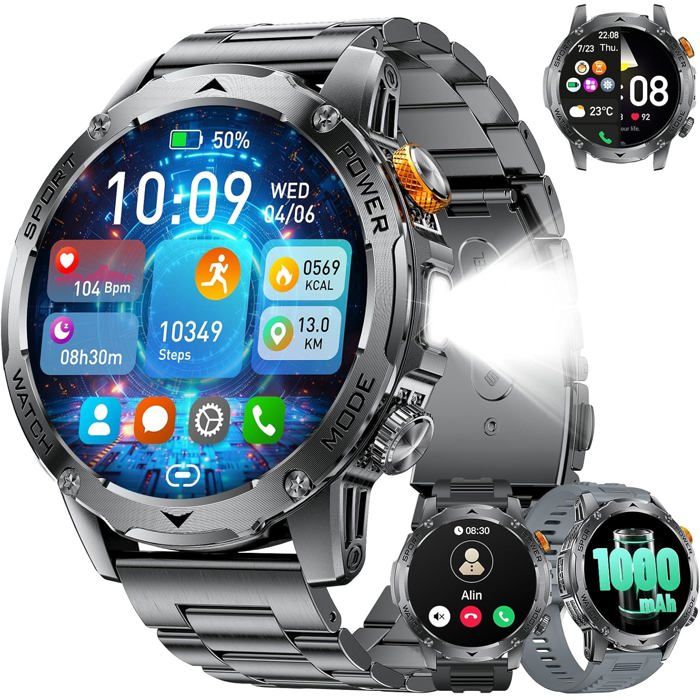 Montre connectée - ETHNICS ORIGINS - 1000mAh - Écran 175 HD - Appel Bluetooth IP68