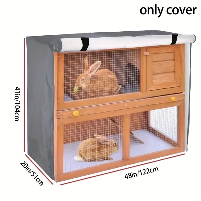 Comparer les prix de 1pièce Housse de cage à lapin double couche - Enclos extérieur en polyester durable pour animaux de compagnie avec maille g CLAPIER