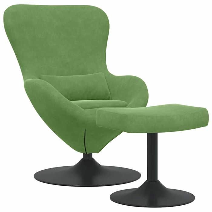 SARA@Fauteuil avec design de œuf （Set de 2) Vert clair 63x73x90 cm Velours - Fauteuil mixe 1 personne HO20718