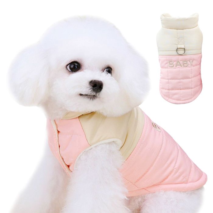 Meilleurs prix pour Manteau dhiver coupe-vent pour chien veste chaude pour chien vêtement pour animaux de compagnie par temps froid (rose)