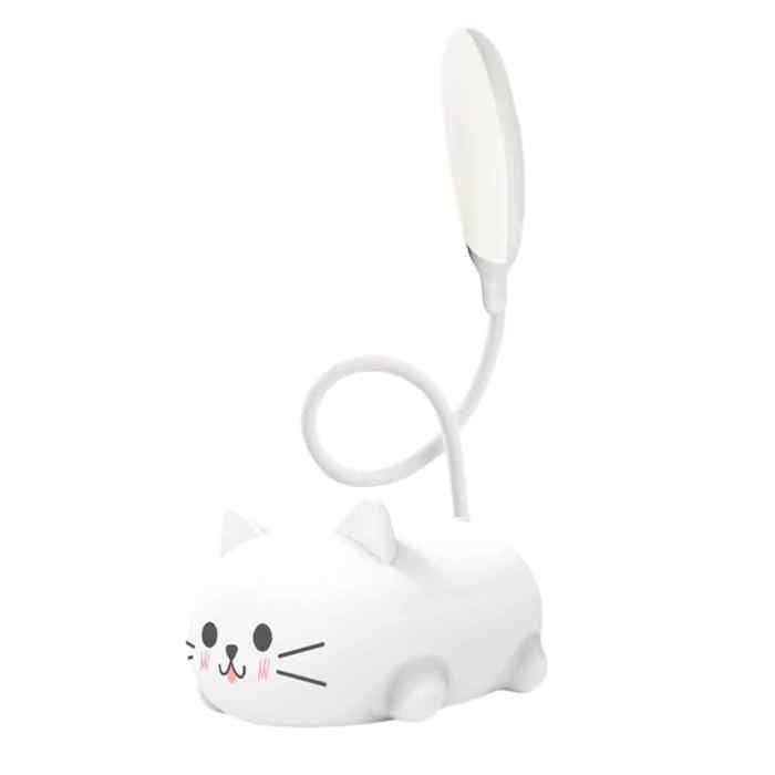 Lampe bureau LED enfants chat flexible USB rechargeable protection yeux lecture blanche Label