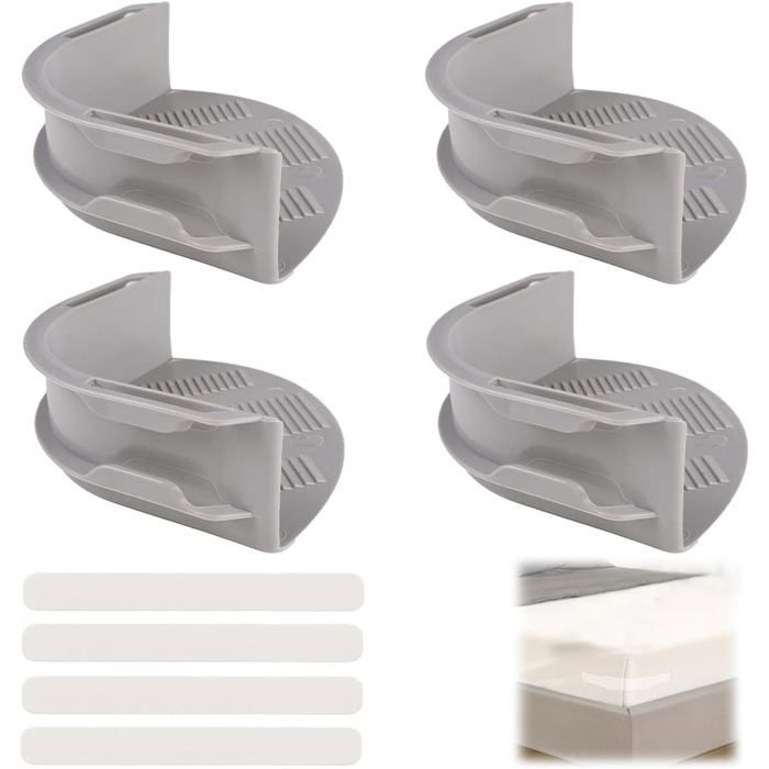 Attaches de Draps Anti-Dérapantes Pack de 4 avec Bandes Maintien Housse de Matelas