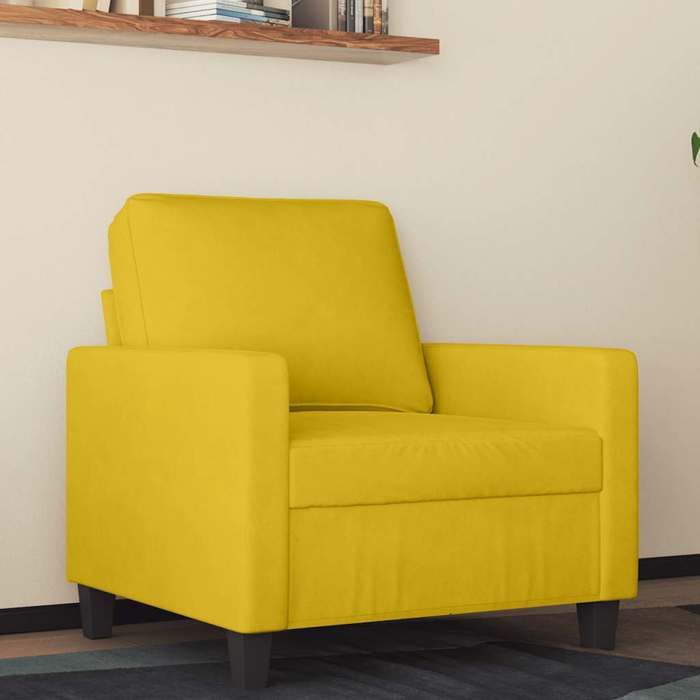 (SOLDES Nouvelle année)Classique Fauteuil Jaune 60cm Velours FR26_01261107 (SOLDES Nouvelle année)Classique Fauteuil Jaune 60cm Velours FR26_01261107